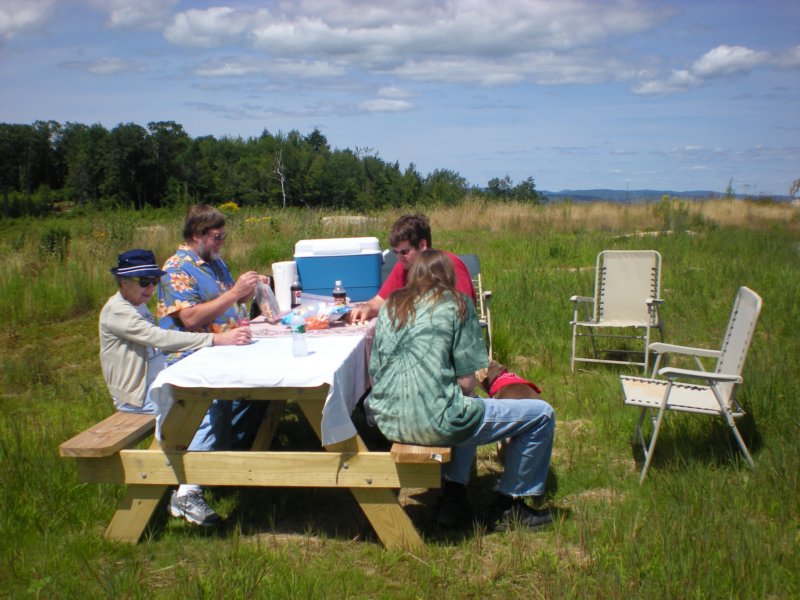 A family picnic, on top of the mountain